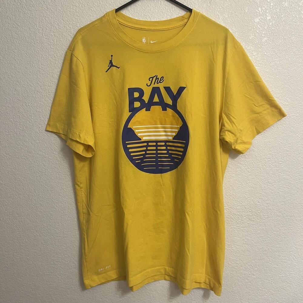 Air Jordan Golden State Warriors The Bay Mens Yellow T Shirt